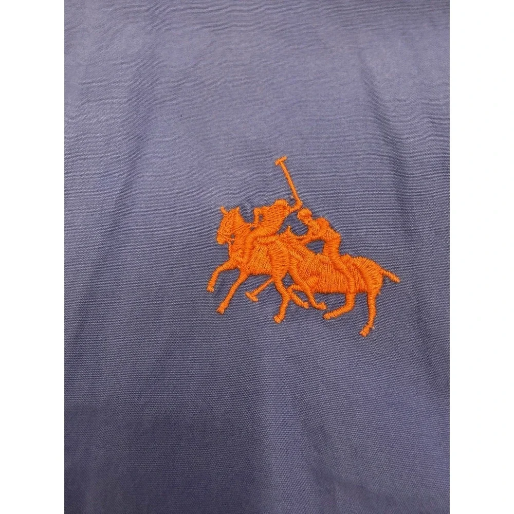 Polo Ralph Lauren Shirt Mens 2XL Blue Double Pony Jockey Long Sleeve Button Down
